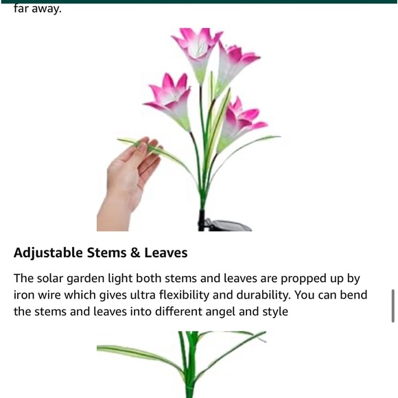 Qunlight Outdoor Solar 2-pack Purple & White Lilies Stake Flowers Waterproof - Picture 9 of 16